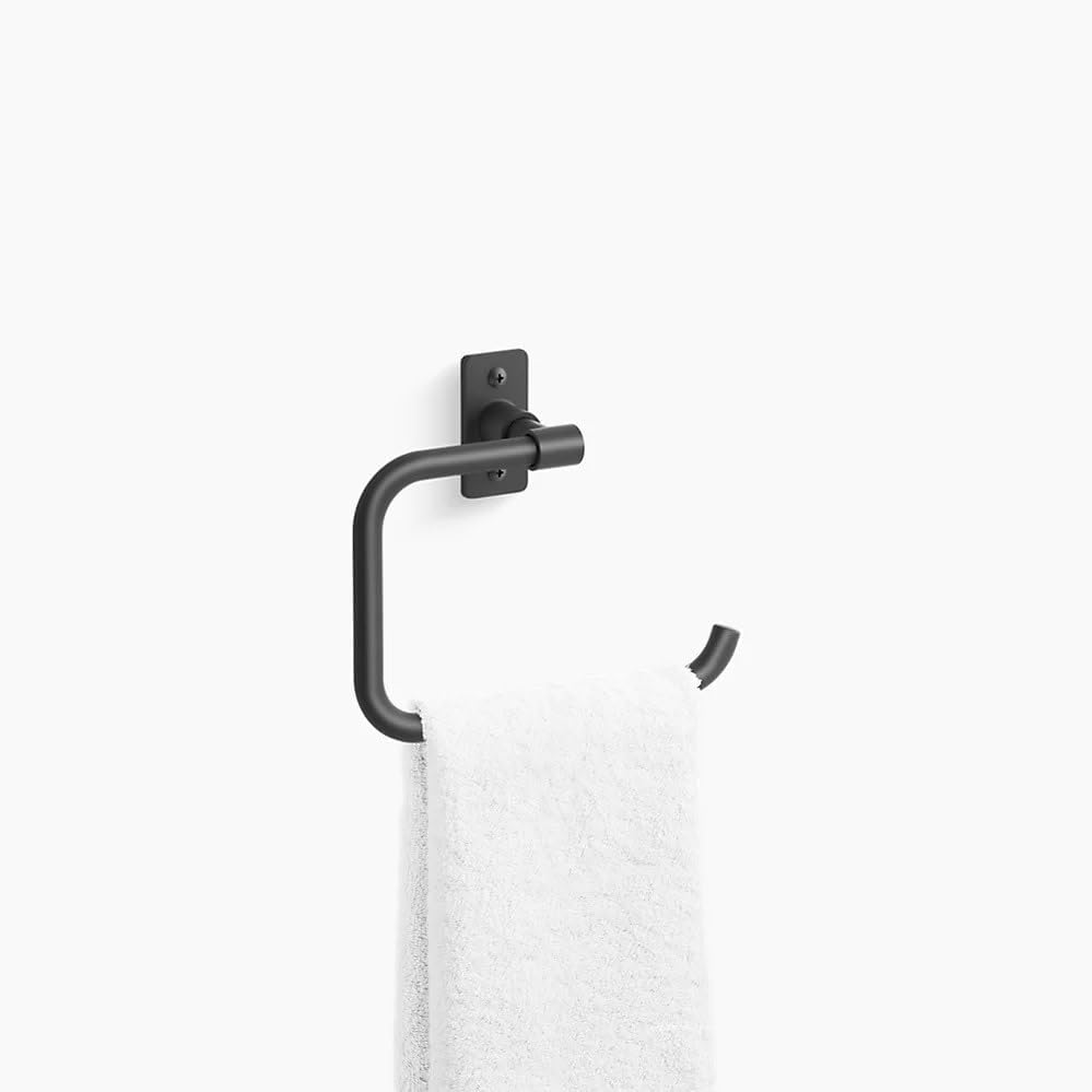 Kohler K35928-BL Castia by Studio McGee 7-1/2" Wall Mounted Towel Ring Matte Black