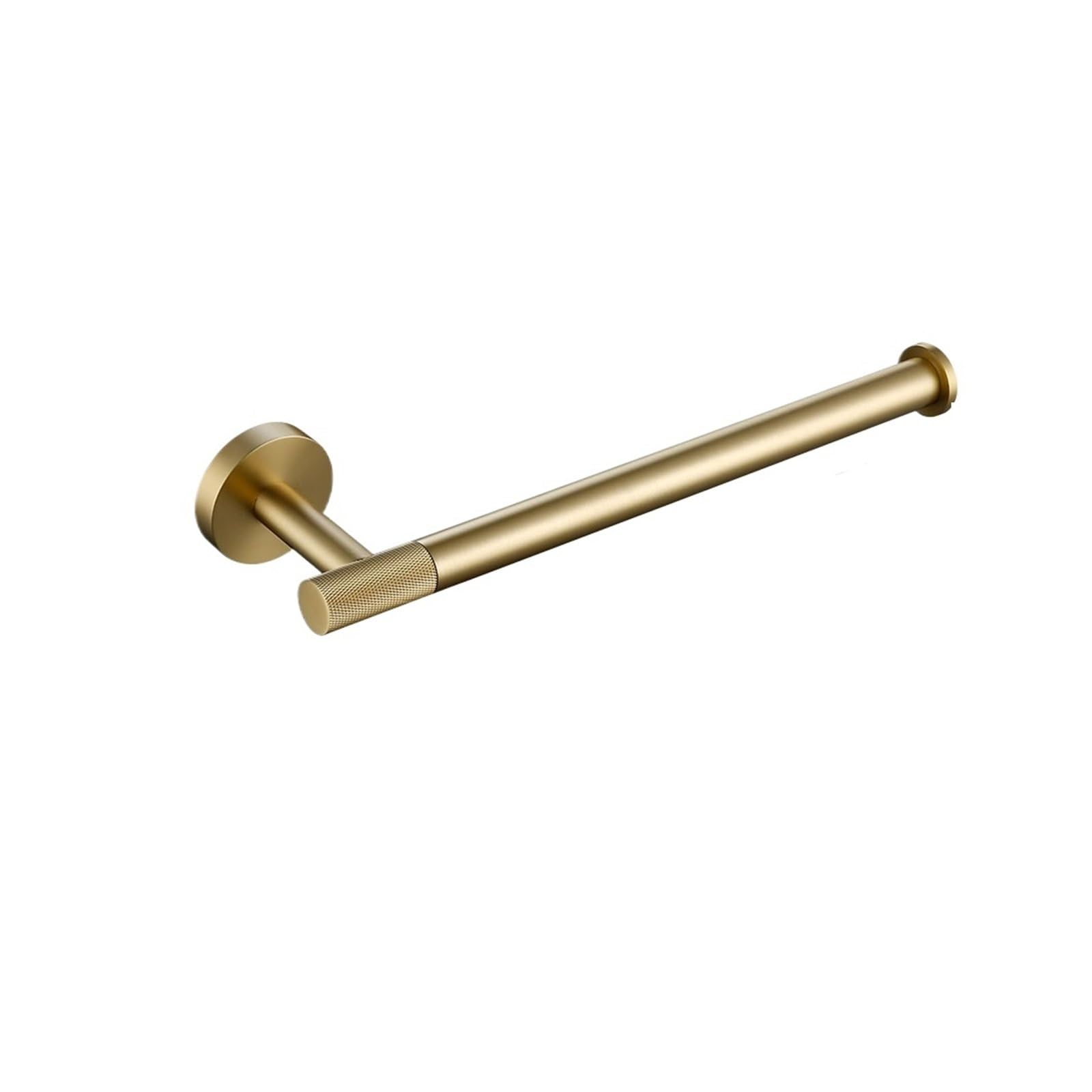 Bathroom Hardware Bathroom Hardware Accessories Set Brushed Gold Knurled Brass Kit Towel Bar Robe Hook Paper Holder Towel Toilet Brush Fashionable(Towel Ring)