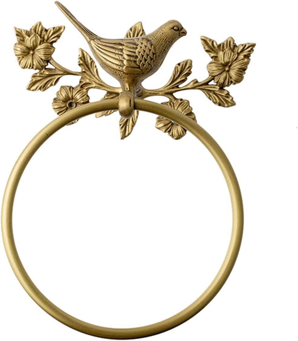 Towel Rings Brass 1-piece Bath Towel Set, Bird Towel Ring, Carved Toilet Paper Holder, Creative Towel Bar, 18 Inch Bathroom Accessories