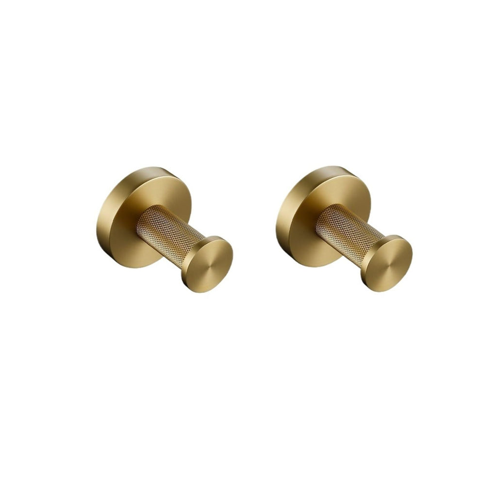 Bathroom Hardware Bathroom Hardware Accessories Set Brushed Gold Knurled Brass Kit Towel Bar Robe Hook Paper Holder Towel Toilet Brush Fashionable(Towel Ring)