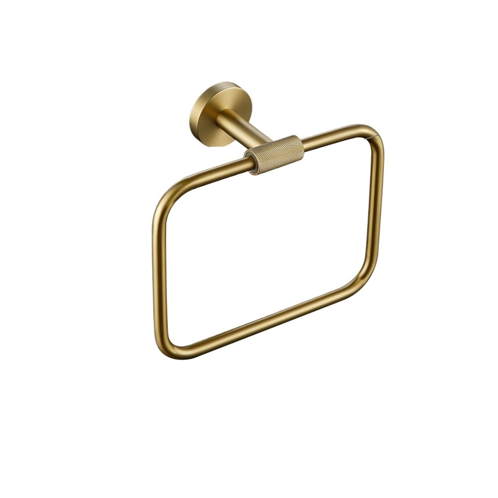 Bathroom Hardware Bathroom Hardware Accessories Set Brushed Gold Knurled Brass Kit Towel Bar Robe Hook Paper Holder Towel Toilet Brush Fashionable(Towel Ring)