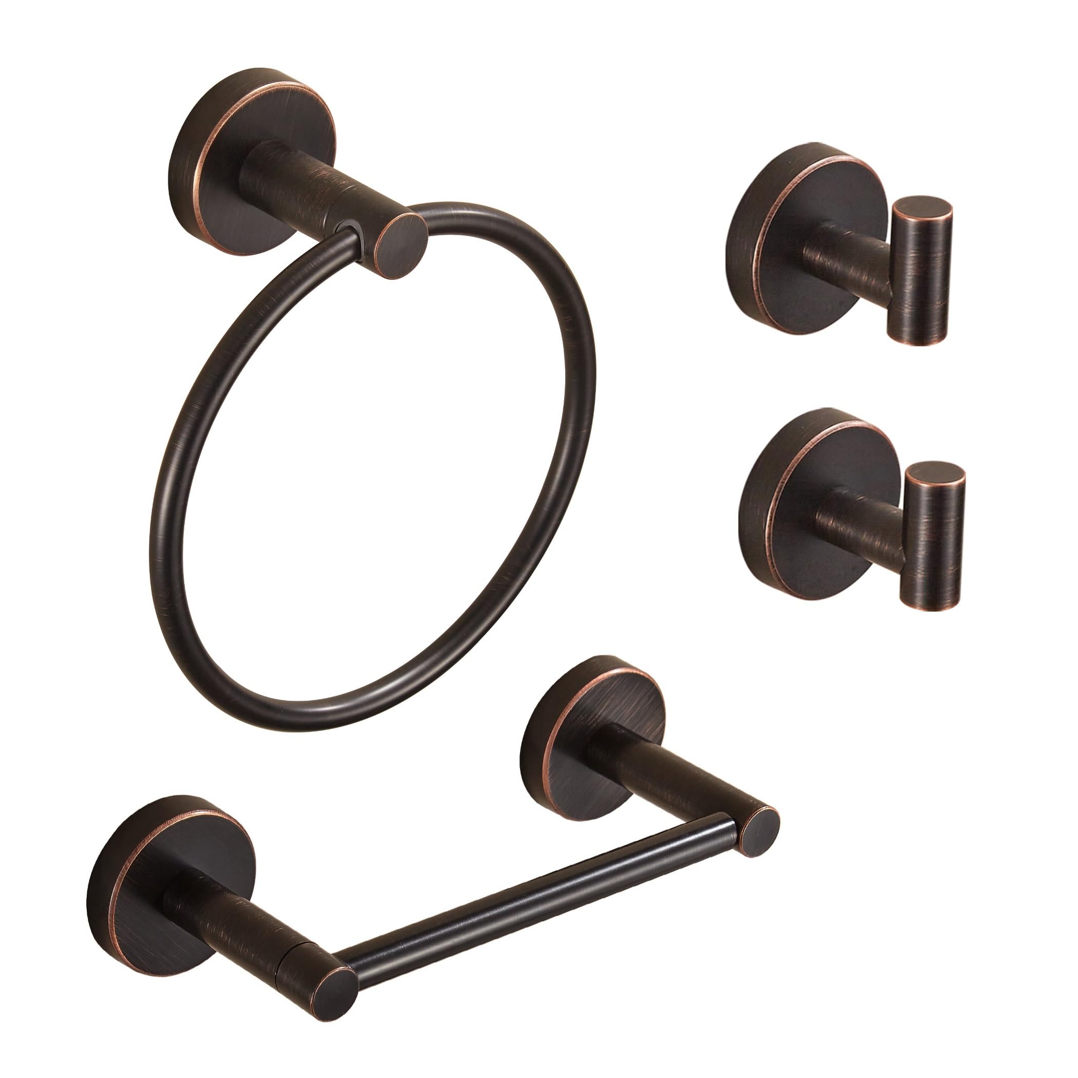Gold Bathroom Hardware Set, Brushed Gold Toilet Paper Holder Towel Ring Robe Hooks Wall Mount Hand Towel Holder Bath Accessories Stainless Steel, 3 Pieces