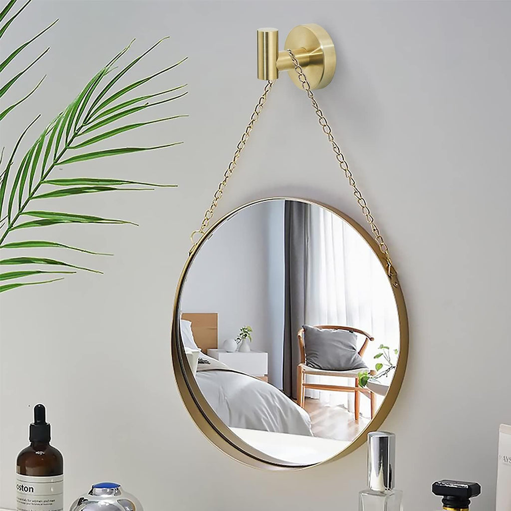 Gold Bathroom Hardware Set, Brushed Gold Toilet Paper Holder Towel Ring Robe Hooks Wall Mount Hand Towel Holder Bath Accessories Stainless Steel, 3 Pieces