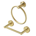 Gold Bathroom Hardware Set, Brushed Gold Toilet Paper Holder Towel Ring Robe Hooks Wall Mount Hand Towel Holder Bath Accessories Stainless Steel, 3 Pieces
