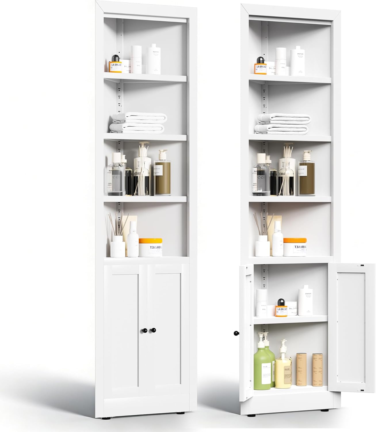 Tall Corner Cabinet,71" Waterproof Metal Corner Cabinet for Bathroom, Corner Storage Cabinet with 4 Adjustable Shelves & Quiet Close Door,Home Space Saver for Kitchen,Living Room,Pantry