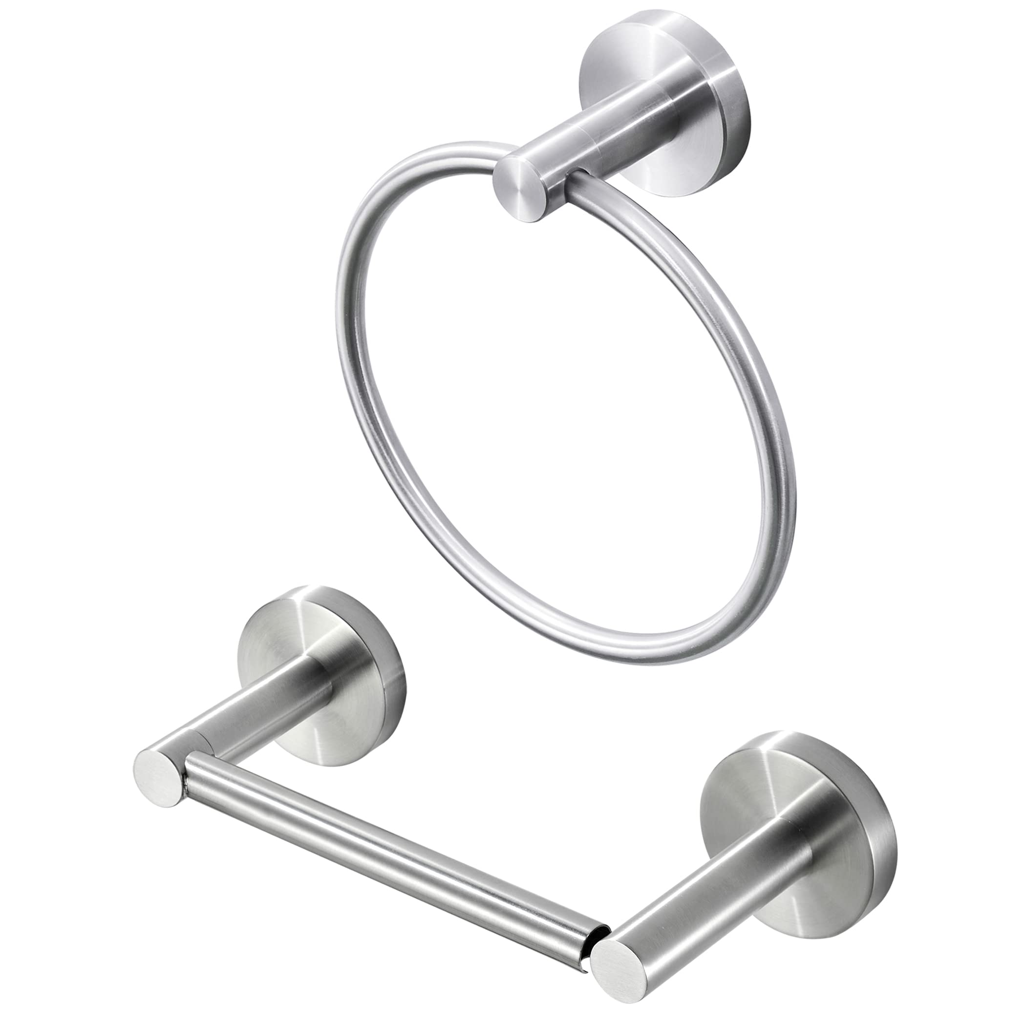 Gold Bathroom Hardware Set, Brushed Gold Toilet Paper Holder Towel Ring Robe Hooks Wall Mount Hand Towel Holder Bath Accessories Stainless Steel, 3 Pieces