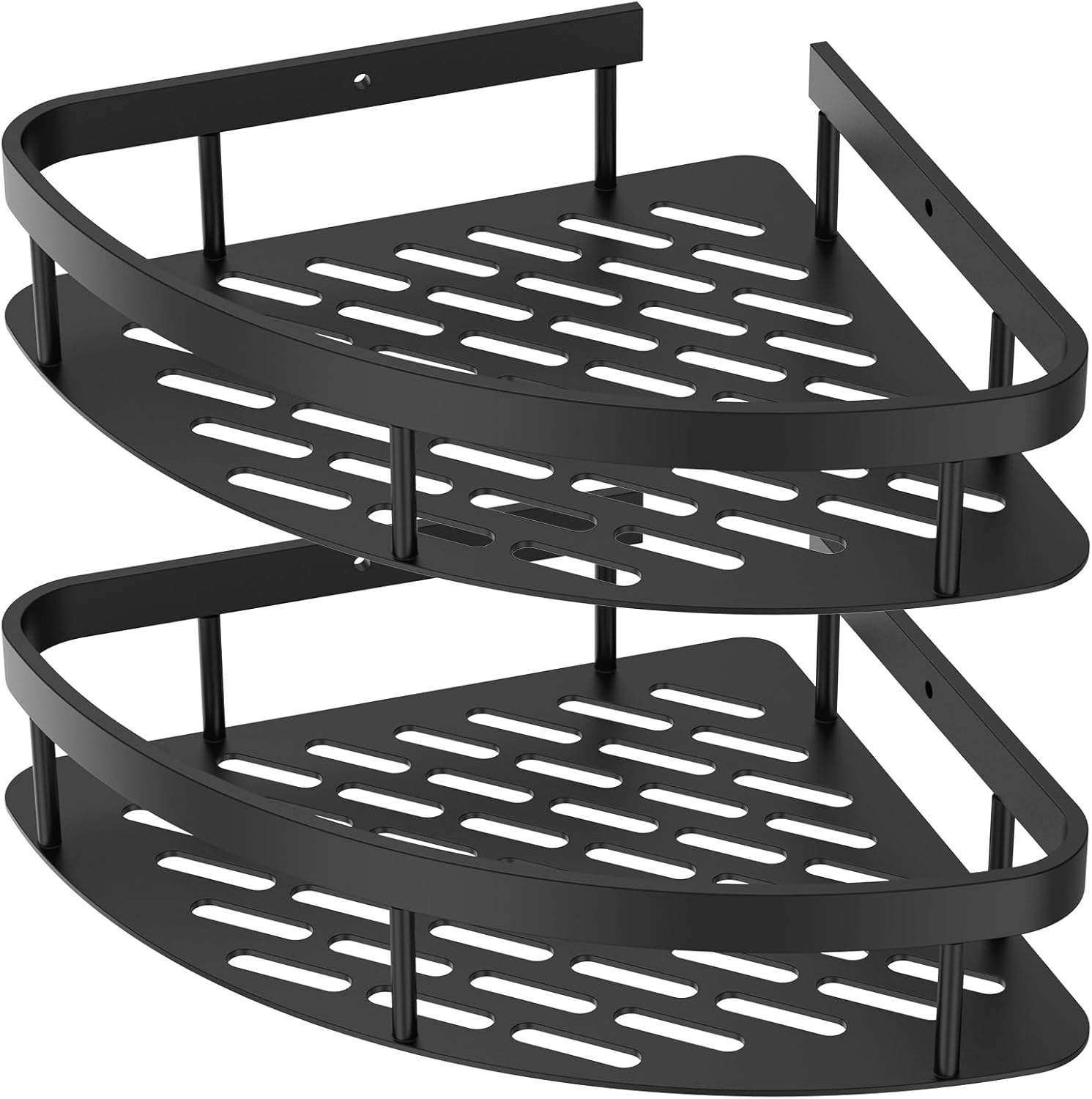 6 Pack Adhesive Corner Shower Caddy 40LB Corner Shelf Set Rustproof Aluminum No Drilling Wall Mounted Shampoo Holder Organizer Storage Rack Bathroom Shower Shelves for Inside Shower