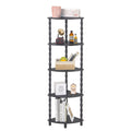MaxSmeo Corner Shelf, 5-Tier Corner Bookshelf, Stylish Corner Storage Display Shelves for Bedroom, Bathroom, Kitchen, Living Room (Charcoal Gray)