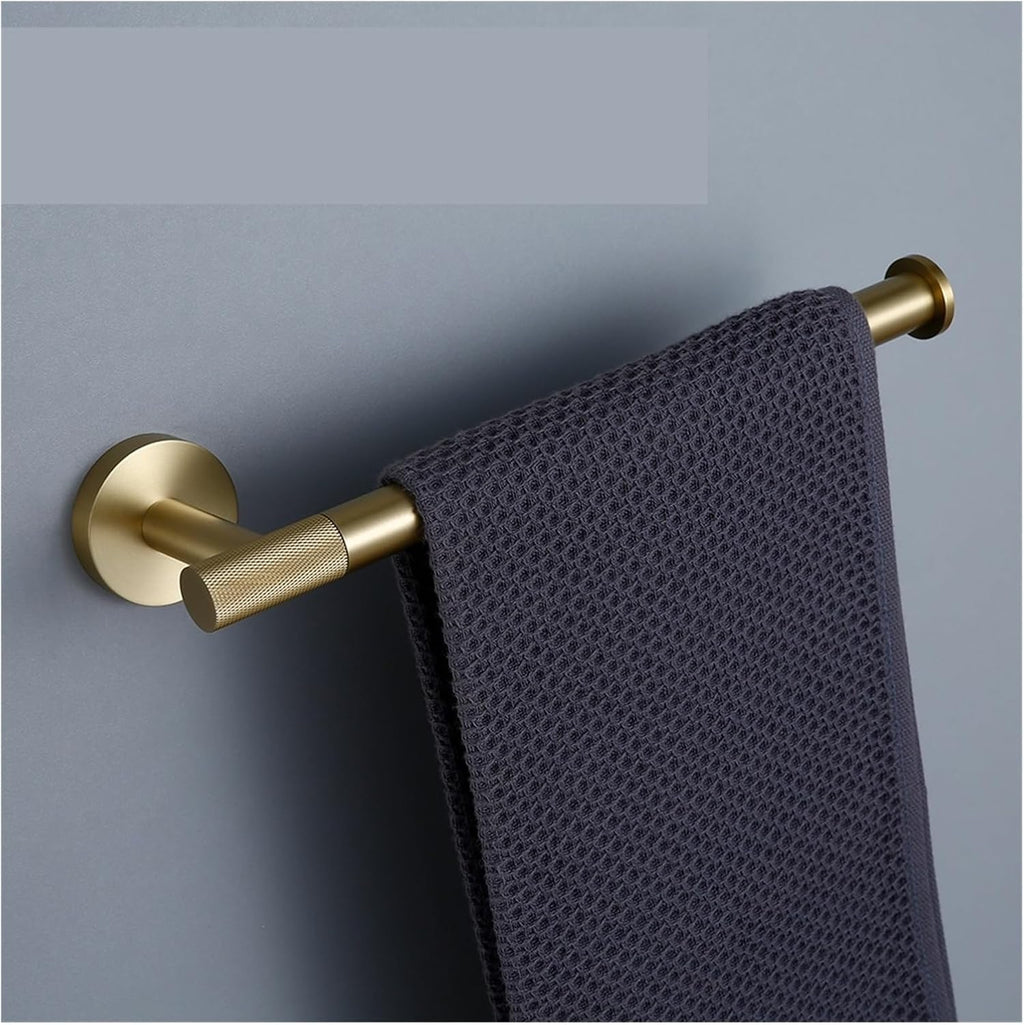 Bathroom Hardware Bathroom Hardware Accessories Set Brushed Gold Knurled Brass Kit Towel Bar Robe Hook Paper Holder Towel Toilet Brush Fashionable(Towel Ring)