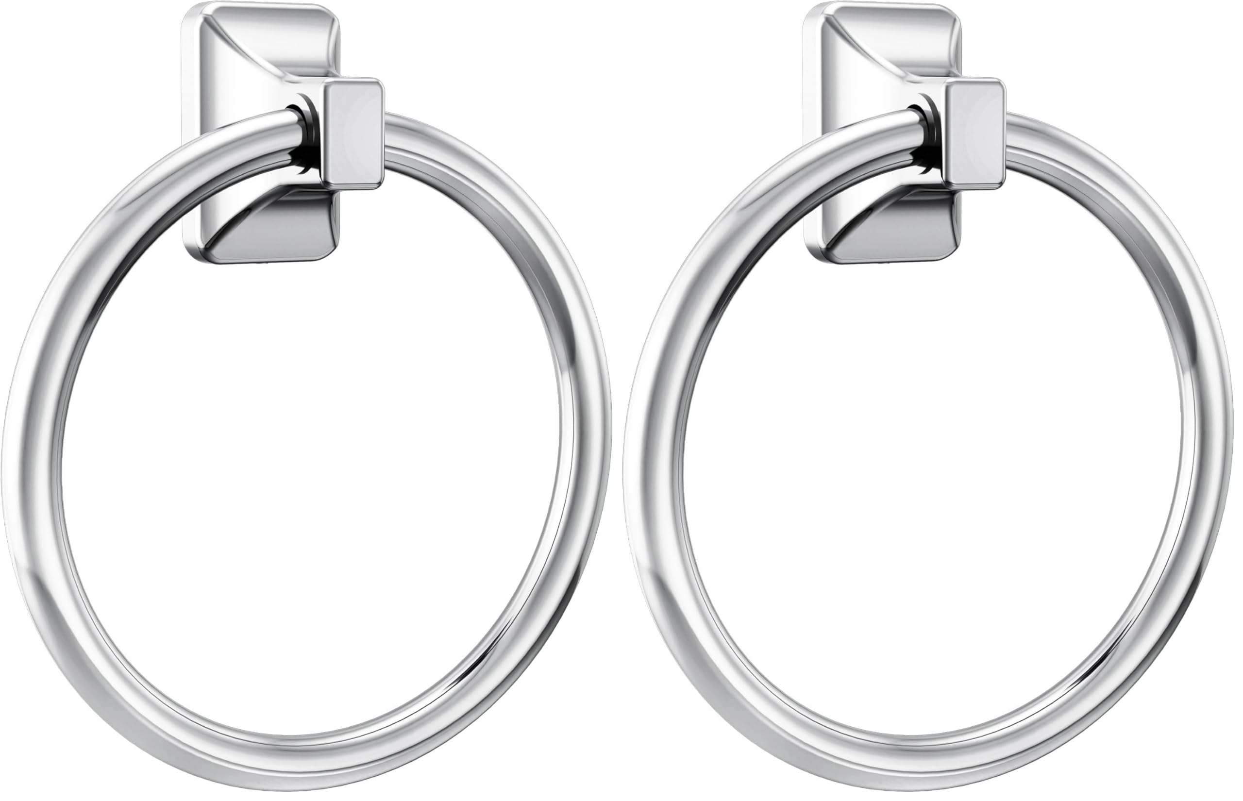 Moen Donnor Collection Chrome 6.25-Inch Diameter Wall Mount Contemporary Bathroom Hand-Towel Ring, P5860