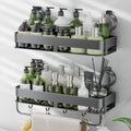 Shower Caddy Corner,Suction Cup Shower Caddy with Hooks,No Drilling Rustproof Aluminum Bathroom Organizers and Storage,Shelves for Bathroom Accessories Decor (3)