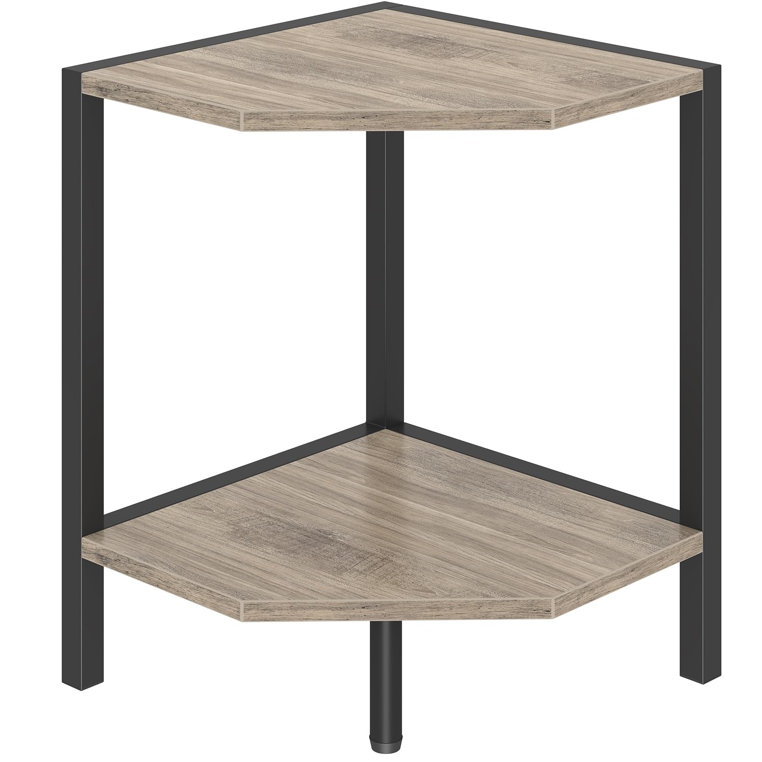 Creso hom Corner Shelf, 3-Tier Industrial Corner Bookshelf with Metal Frame, Multipurpose Corner Display Rack for Living Room Kitchen Bedroom Office Organization and Storage, Rustic Brown