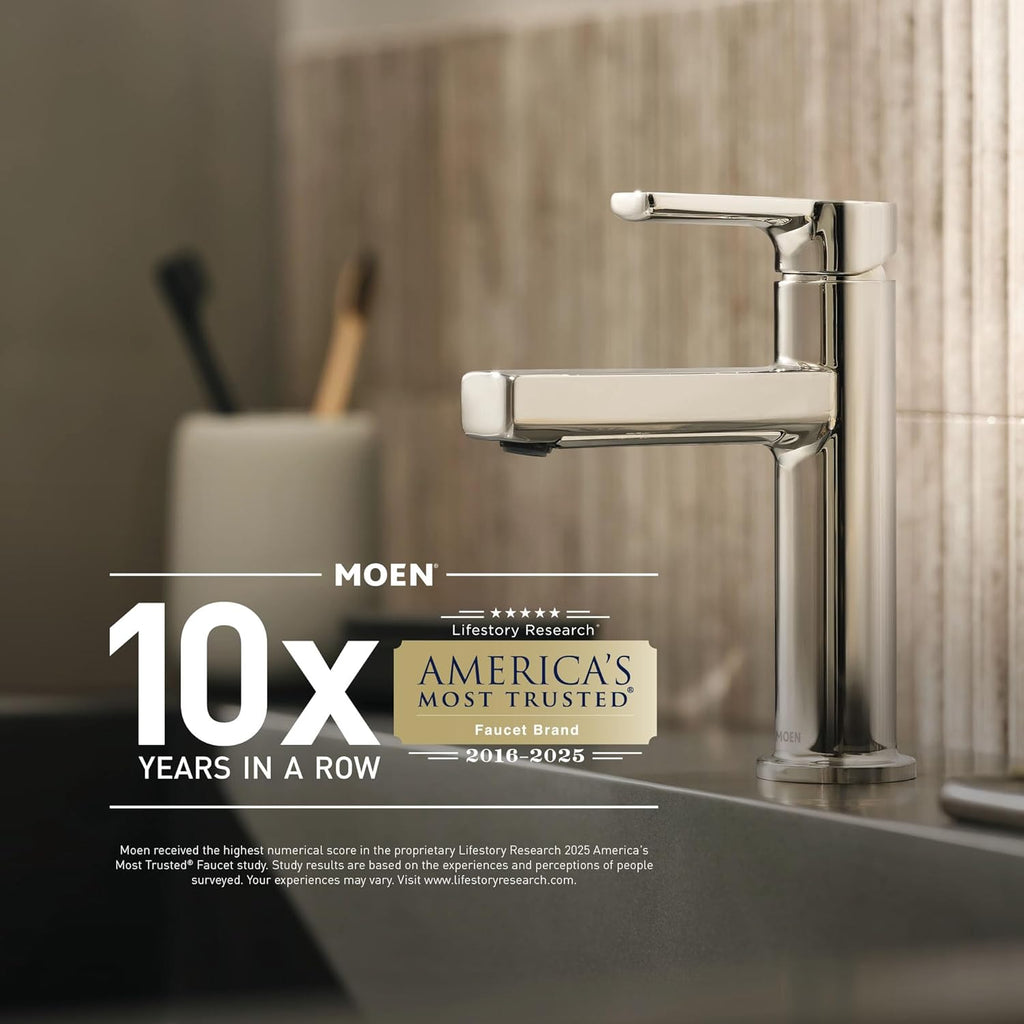 Moen Genta LX Modern Wall Mount Bathroom Hand Towel Ring, Chrome, BH3885CH
