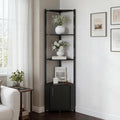 5-Tier Corner Shelf Stand, 58”Tall Metal Frame Narrow Bookshelf with Storage Rack, Easy Assembly Display Shelf for Wall Corner, Bedroom, Living Room, White